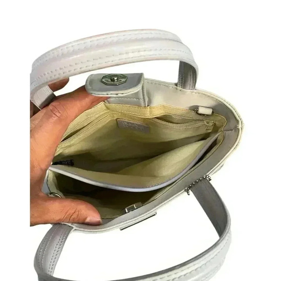 Nine West Accessories Small Hand Bag Light Blue Cloth Like Material - Picture 9 of 16